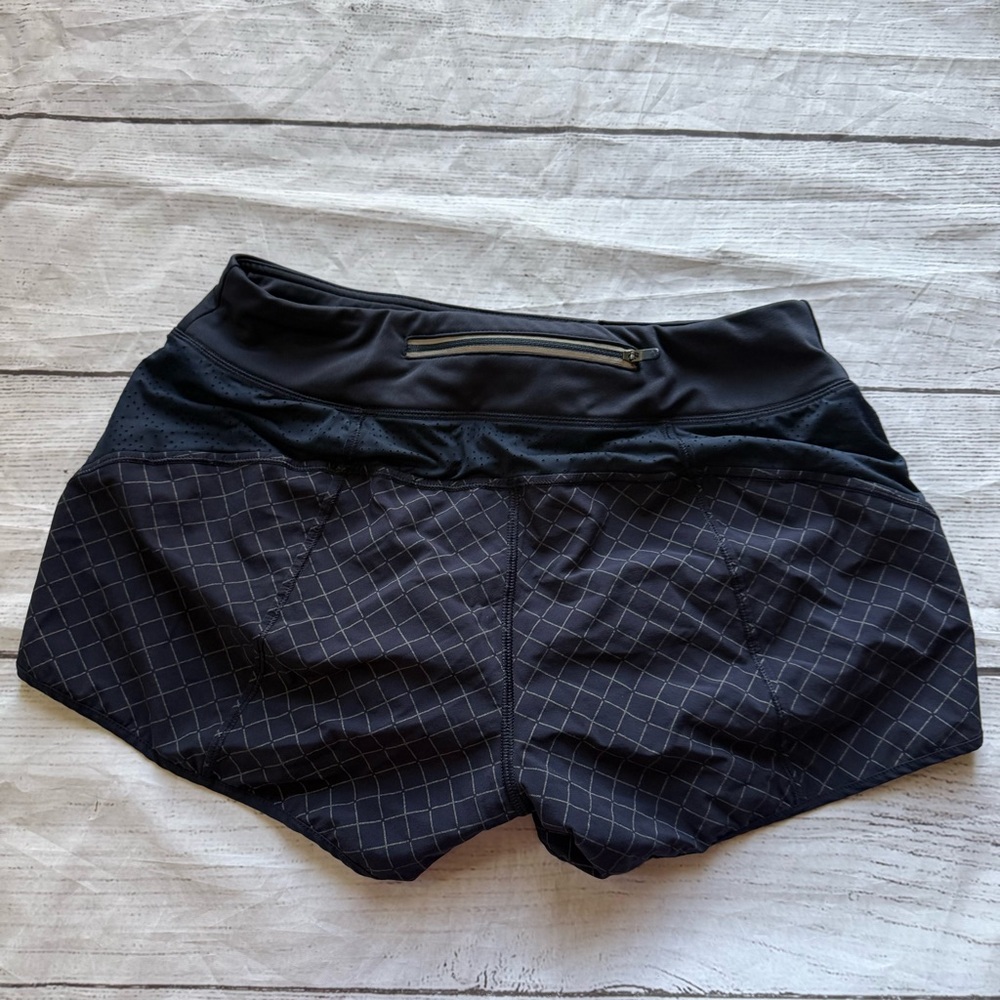 Athleta Size Small Navy Blue Diamond Track This Run Shorts Reflective - Picture 7 of 13